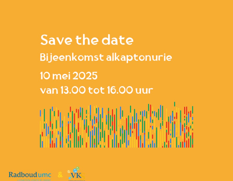 Save the date voor alkaptonurie bijeenkomst